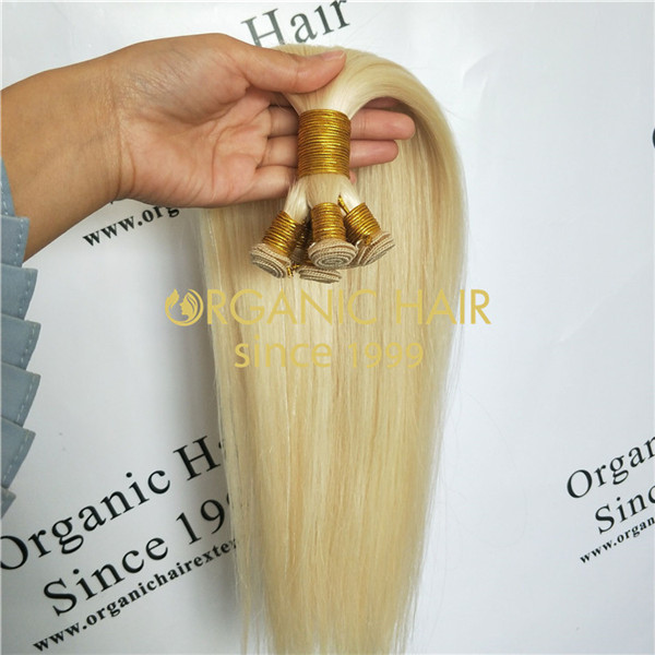 Wholesale remy hair extensions,real human hair hand tied weft in China R24